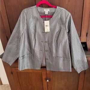 Laura Ashley Silver Patterned Women's Blazer Size 2X NWT